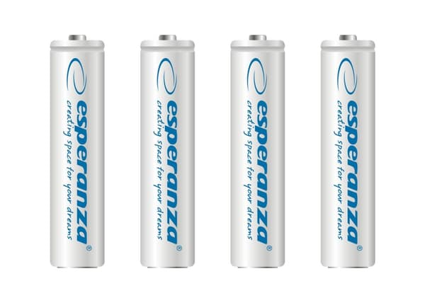Esperanza oppladbare batterier Ni-Mh Aaa 1000Mah 4stk. Hvit