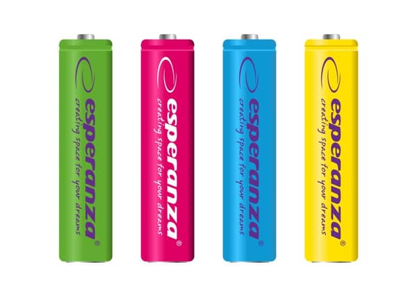 Esperanza oppladbare batterier Ni-Mh Aaa 1000Mah 4stk. Blanding av farger