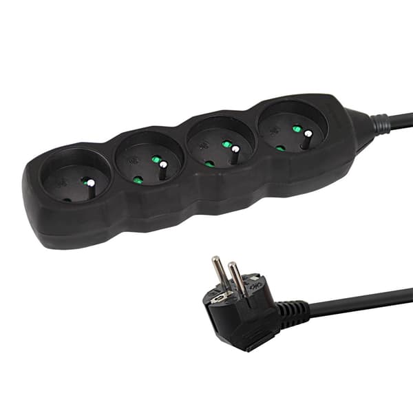 Esperanza Power Strip 4 fatninger 3M Sort