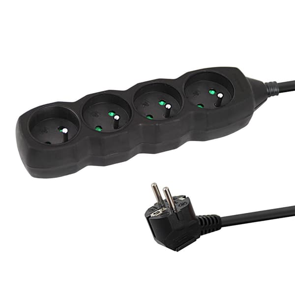 Esperanza Power Strip 4 fatninger 1,5M Sort