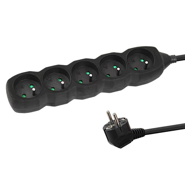 Esperanza Power Strip 5 fatninger 1,5M Sort
