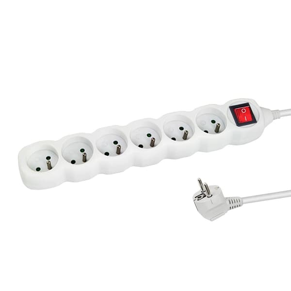 Esperanza Power Strip 6 Sockets Switch 1,5M Hvid