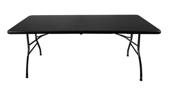 Sammenleggbart hagebord 180cm + 2 benker - sort