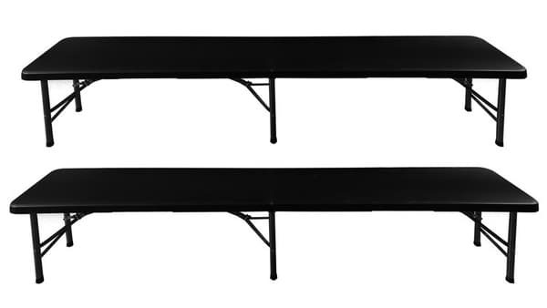 Sammenleggbart hagebord 180cm + 2 benker - sort