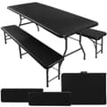 Miniatyrbilde 1 av 9: Sammenleggbart hagebord 180cm + 2 benker - sort