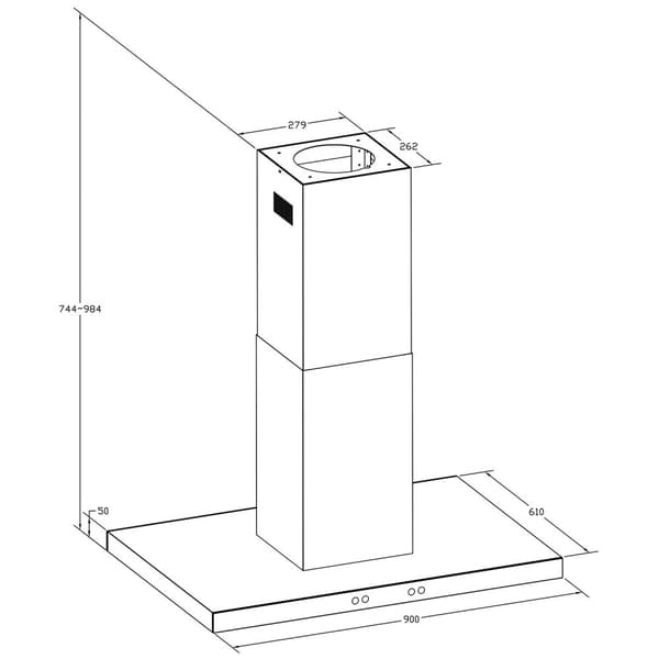 Kjøkkenhette 90 cm Sort Berdsen BE-90E