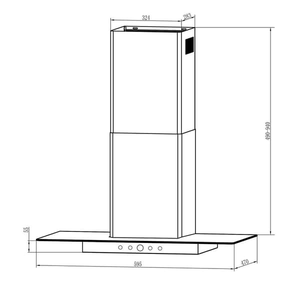 Emhætte 60 cm Sort Berdsen BT-217