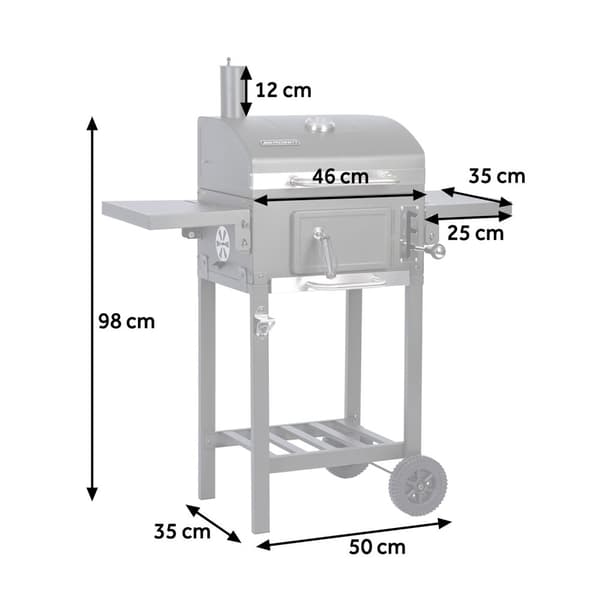 Berdsen BD-892 sort kullgrill med lokk
