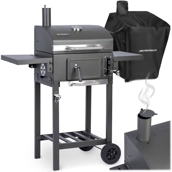 Berdsen BD-892 sort kullgrill med lokk Berdsen BD-892 sort kullgrill med lokk