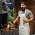 Miniatyrbilde 9 av 9: Berdsen BD-891 sort kullgrill med lokk
