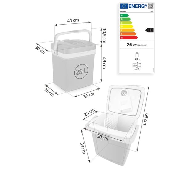 Berdsen Icemax turistkylskåp 26 liter ECO mode - grädde