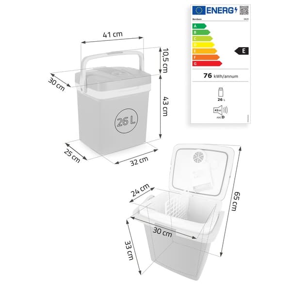 Berdsen Icemax turistkjøleskap 26 liter ECO mode - sort