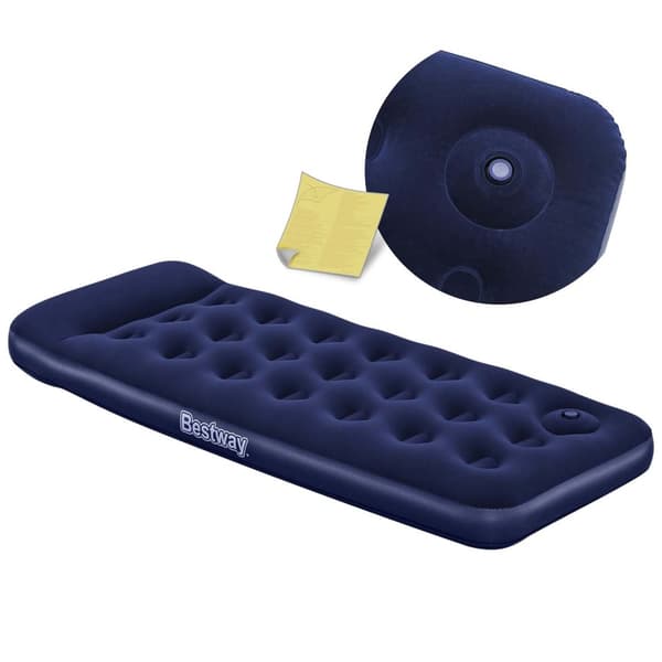 Oppblåsbar madrass 185x76x22 cm med innebygget fotpumpe Bestway 67223