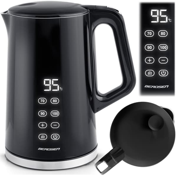 Berdsen BD-71 vattenkokare 1,7l, svart och silver