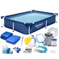 Miniatyrbilde 1 av 4: Rektangulær rammebasseng 221x150x43 cm 16in1 Bestway 56401N