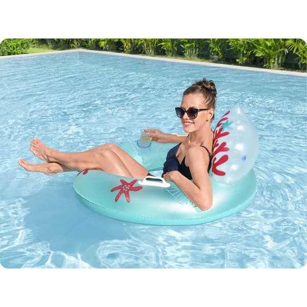 Coral Bliss simring med ryggstöd 107 x 113 cm Bestway 43730