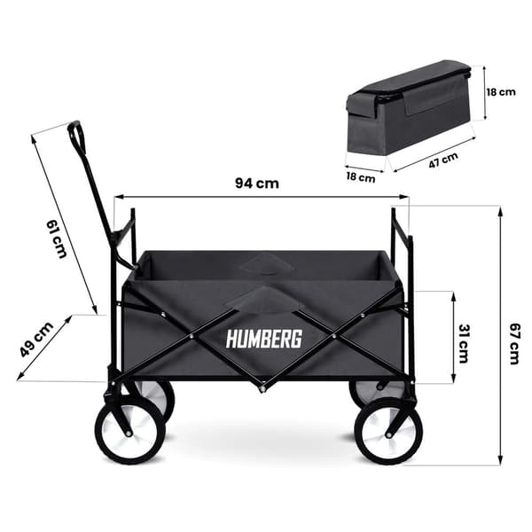 Transportvogn, foldbar 80l Humberg HM-514