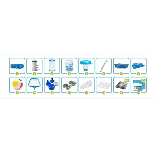 Ramme havepool 300 x 200 x 75 cm 15 i 1 INTEX 28272