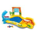 Miniatyrbillede 1 af 6: Dinosaurer legeplads med rutsjebane 249 x 191 x 109 cm INTEX 57444