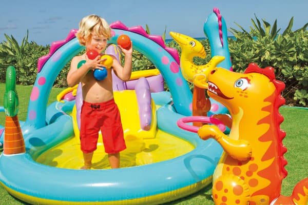 Oppustelig legeplads Dinosaurer 333 x 229 x 112 cm INTEX 57135