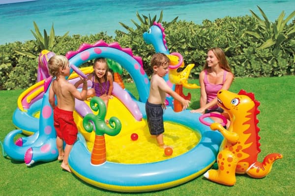 Oppustelig legeplads Dinosaurer 333 x 229 x 112 cm INTEX 57135