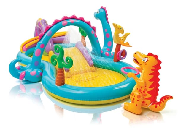 Oppustelig legeplads Dinosaurer 333 x 229 x 112 cm INTEX 57135