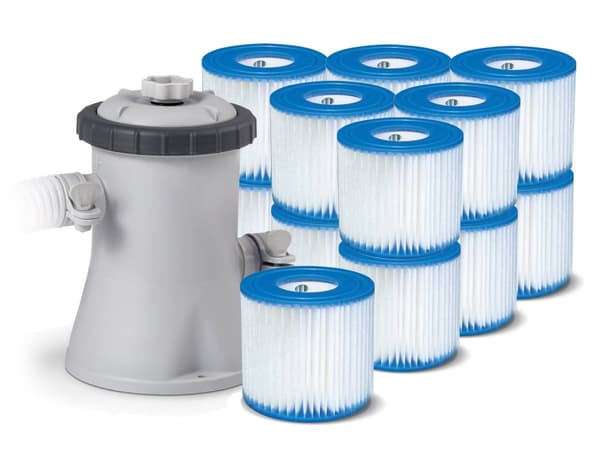 Filterpump för simbassänger 1250L/h INTEX 28602 / 29007 + 13 filter!