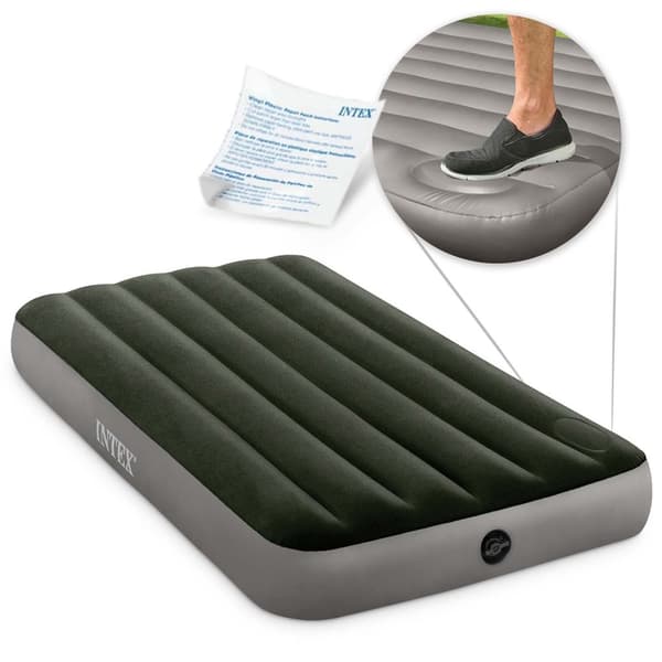 Oppustelig madras 191x99x25 cm med indbygget fodpumpe INTEX 64761