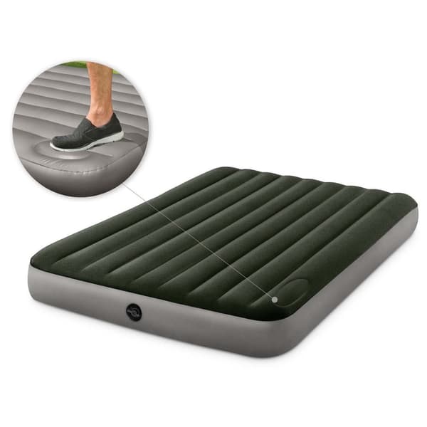 Oppblåsbar madrass 203x152x25 cm med innebygget fotpumpe INTEX 64763