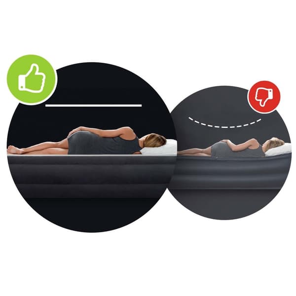 Oppblåsbar madrass 191x137x25 cm med INTEX 64758 stempelpumpe