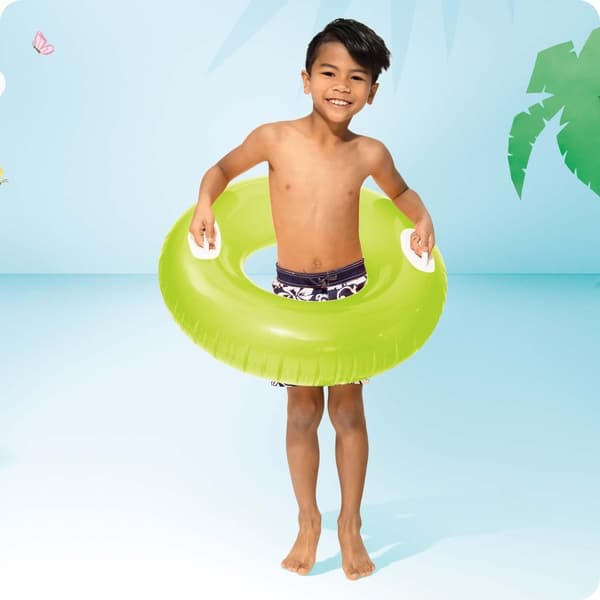 Svømmering med håndtag 76 cm gul INTEX 59258