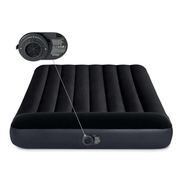 Oppblåsbar madrass 203x152x25 cm med innebygd elektrisk pumpe INTEX 64150