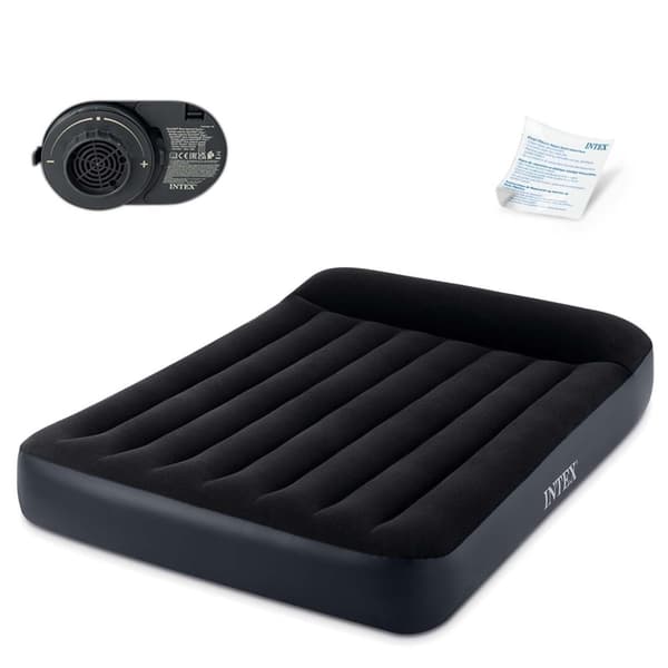 Oppblåsbar madrass 203x152x25 cm med innebygd elektrisk pumpe INTEX 64150