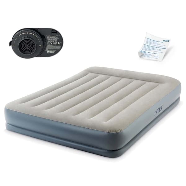 Oppblåsbar madrass 203x152x30 cm med innebygd elektrisk pumpe INTEX 64118