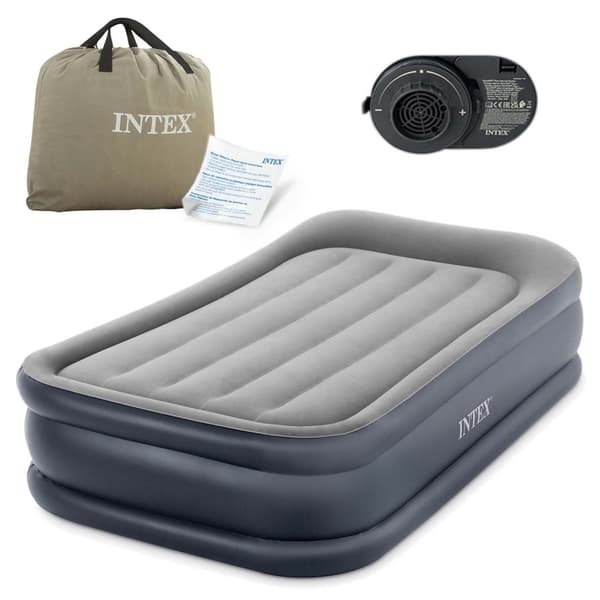 Oppustelig madras 191x99x42 cm med indbygget elektrisk pumpe INTEX 64132ND