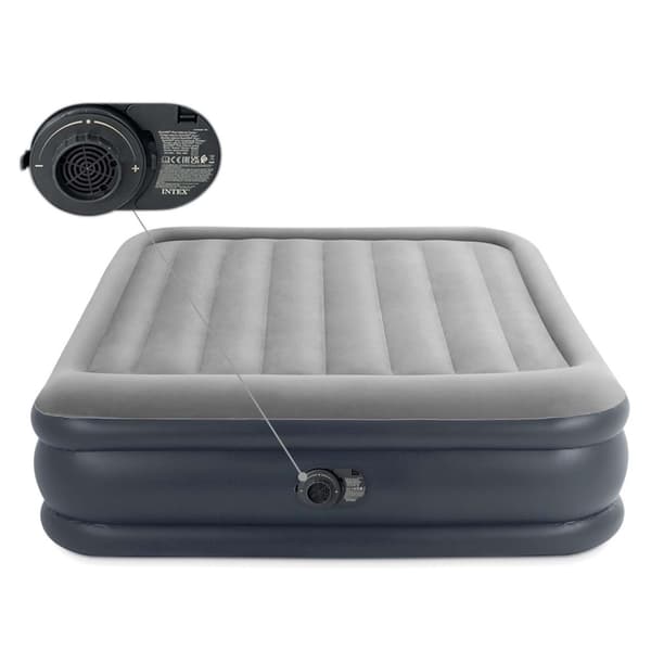 Oppustelig madras 203x152x42 cm med indbygget elektrisk pumpe INTEX 64136ND
