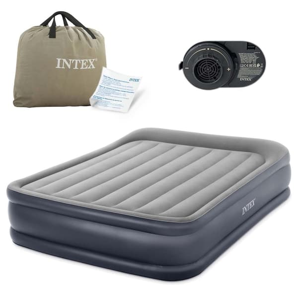 Oppustelig madras 203x152x42 cm med indbygget elektrisk pumpe INTEX 64136ND