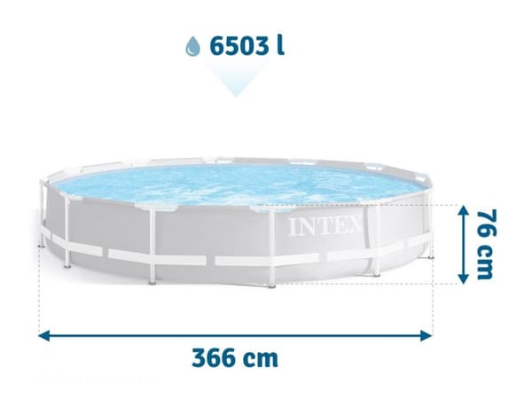 Ram trädgårdspool 366 x 76 cm 16in1 INTEX 26712 + bubbelmaskin GRATIS