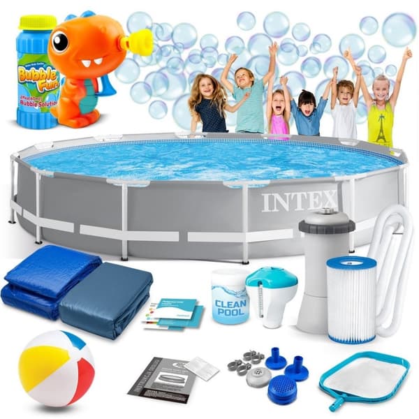 Ram trädgårdspool 366 x 76 cm 16in1 INTEX 26712 + bubbelmaskin GRATIS
