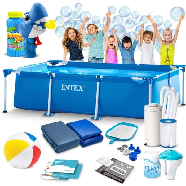 Ramme hagebasseng 300 x 200 x 75 cm 15in1 INTEX 28272 + boblemaskin GRATIS