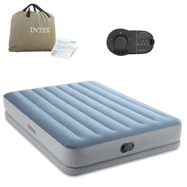 Oppustelig madras 203x152x36 cm med indbygget elektrisk pumpe INTEX 64159