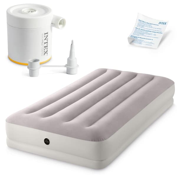 Oppblåsbar madrass 191x99x30 cm med elektrisk pumpe INTEX 64177