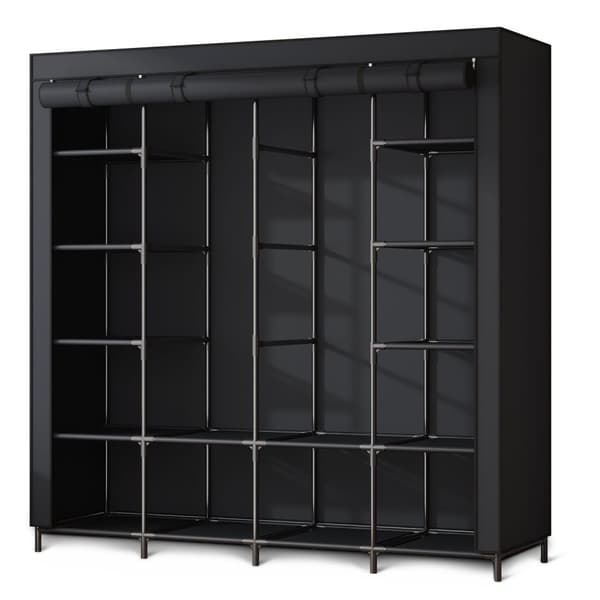 Stor tekstilgarderobe Massido MS-804 sort