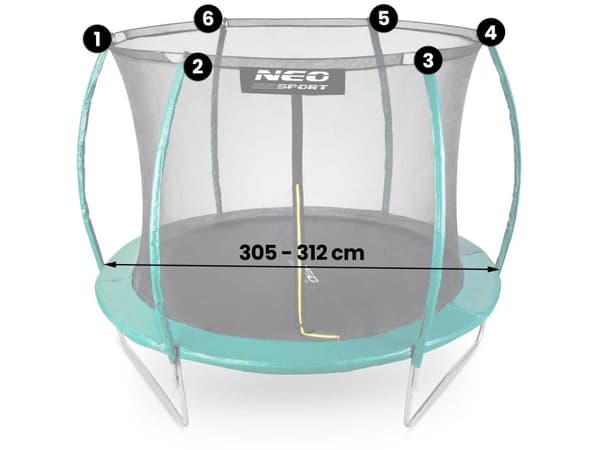 Innernett for 312 cm 10ft Neo-Sport trampoliner