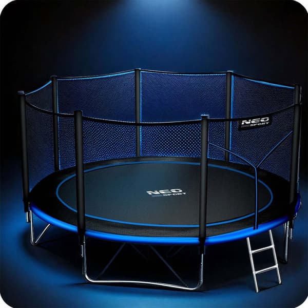 Trädgårdstrampolin 13ft/404cm med utomhusnät och stege Neo-Sport