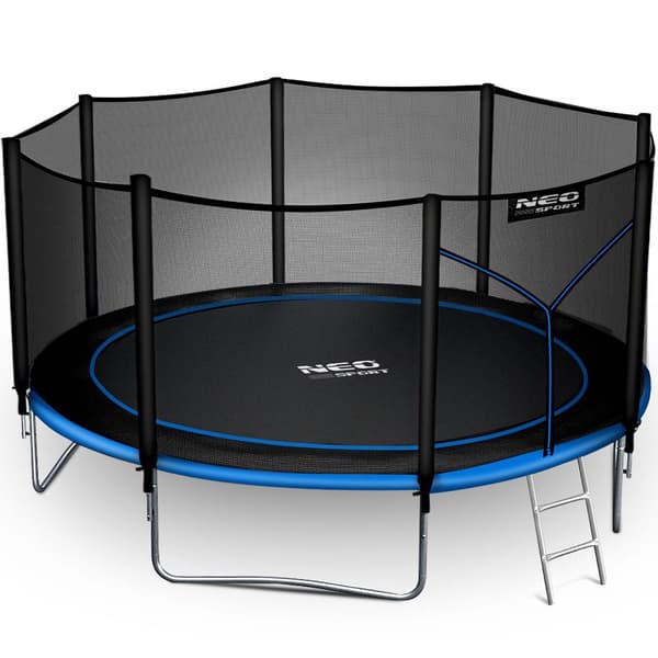 Trädgårdstrampolin 13ft/404cm med utomhusnät och stege Neo-Sport