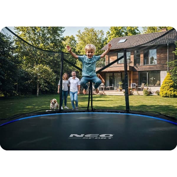 Puutarhatrampoliini 8ft/252cm ulkoverkolla ja tikkailla Neo-Sport