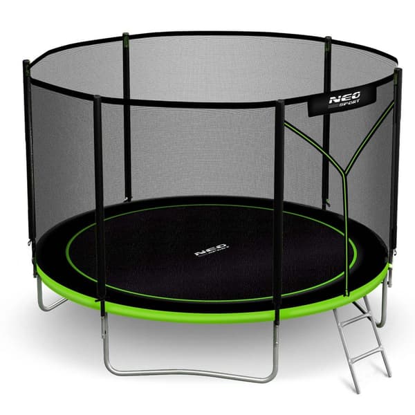 Trädgårdstrampolin 10ft/312cm med utomhusnät och stege Neo-Sport