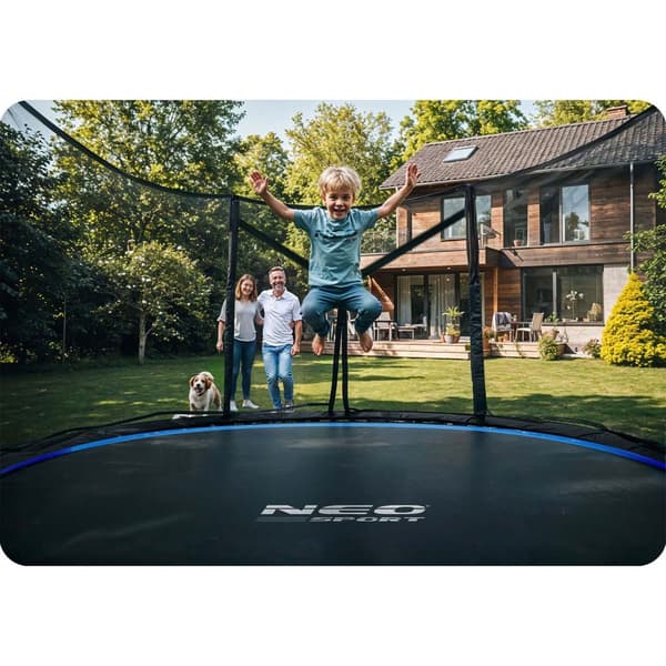 Hagetrampolin 10ft/312cm med utendørs nett og stige Neo-Sport