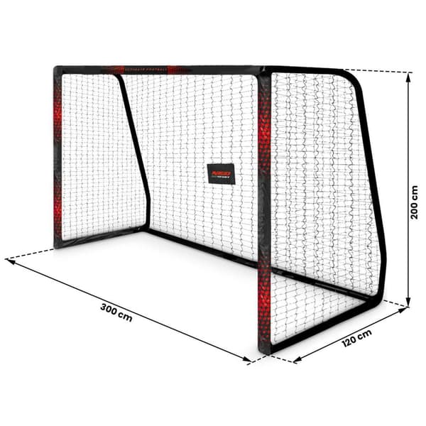 Fotballmål 300 x 200 x 120 cm NS-473 sort og rød
